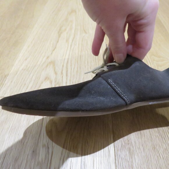 ZUZII FOOTWEAR Oxford Lace Up Barefoot Minimalist Shoes Carbon Dark Gray Suede - Picture 8 of 13